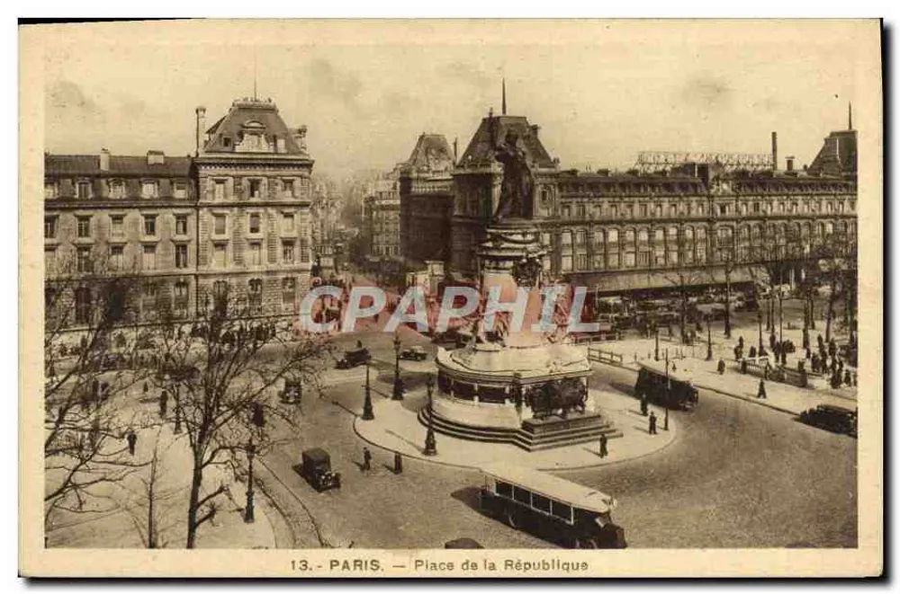 Paris — Praça da República — editor não identificado, n° de série 13 - Frente