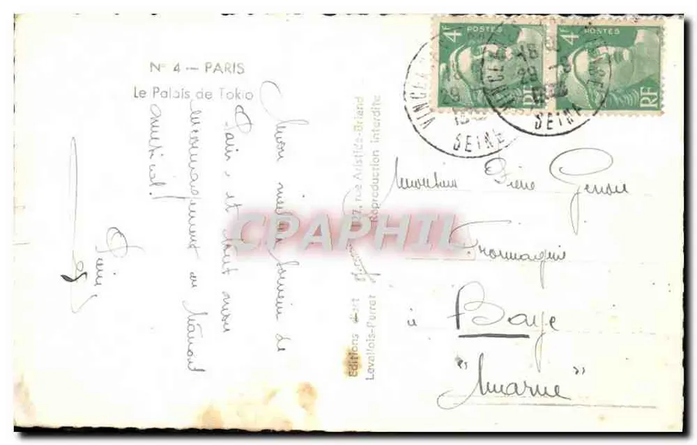 Pałac w Tokio — Widok budynku — Éditions Levelais-Perret, nr 4 - Rewers