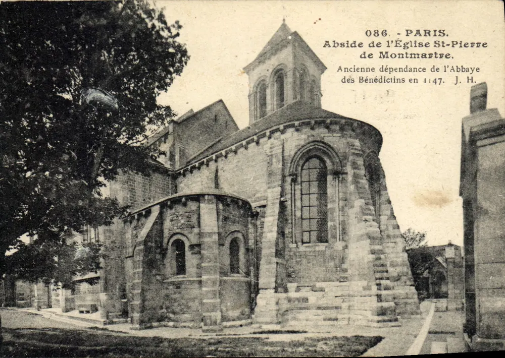 Apsis der Kirche Saint-Pierre de Montmartre — Ehemalige Abhängigkeit der Benediktinerabtei im Jahr 1147 — J. H. — n° 086 - Vorderseite