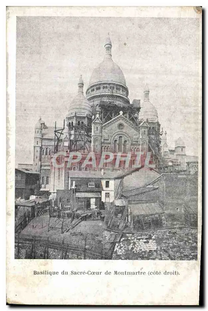 Basilika des Heiligen Herzens von Montmartre (rechte Seite) — Ansicht der Baustelle - Vorderseite