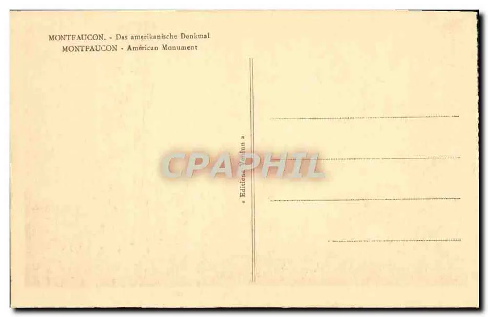 Montfaucun - O Monumento Americano — editor Editions Verlin - Verso