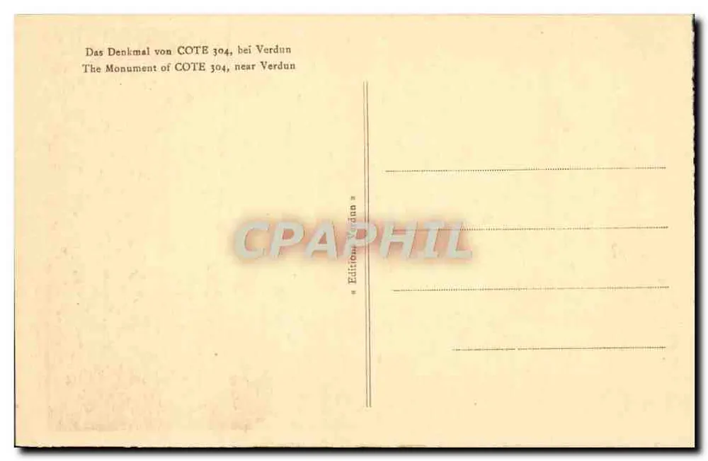 Monumento da COTE 304 perto de Verdun — Édition Verdun - Verso