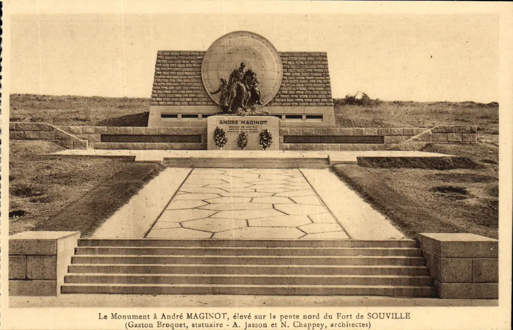 Denkmal für André MAGINOT — Fort de SOUVILLE — Ausgabe Vadun - Vorderseite