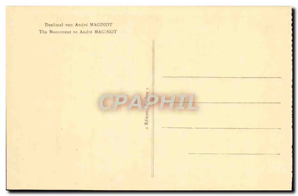 Denkmal für André MAGINOT — Fort de SOUVILLE — Ausgabe Vadun - Rückseite