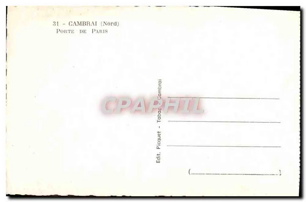 Porta de Paris — Cambrai (Nord) — MAGE - Verso