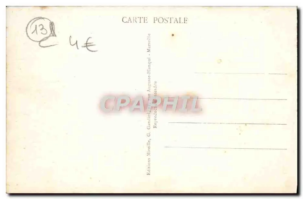 Marseille - La Canebière — widok ulicy z tramwajem i samochodami — Mireille, n°168 - Rewers