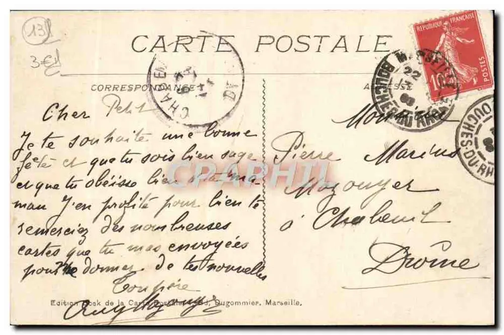 Marselha - Igreja de São Victor — Abadia do Século V — Edição Book da Carta Postal, Bugommier, Marselha, n°566 - Verso