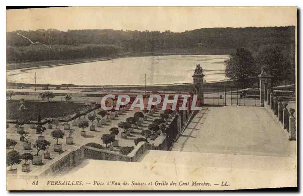 Versailles — Wasserbecken der Schweizer und Gitter der Hundert Stufen — LL. — Nr. 81 - Vorderseite