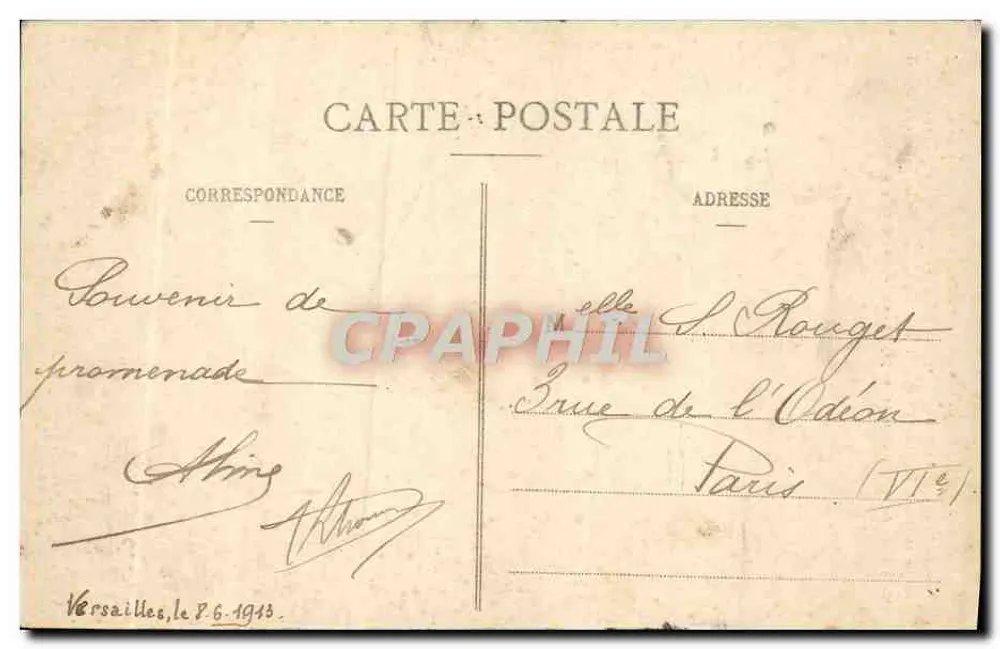 Park von VERSAILLES — Marmor-Gruppe der Latone — Verleger nicht sichtbar - Rückseite