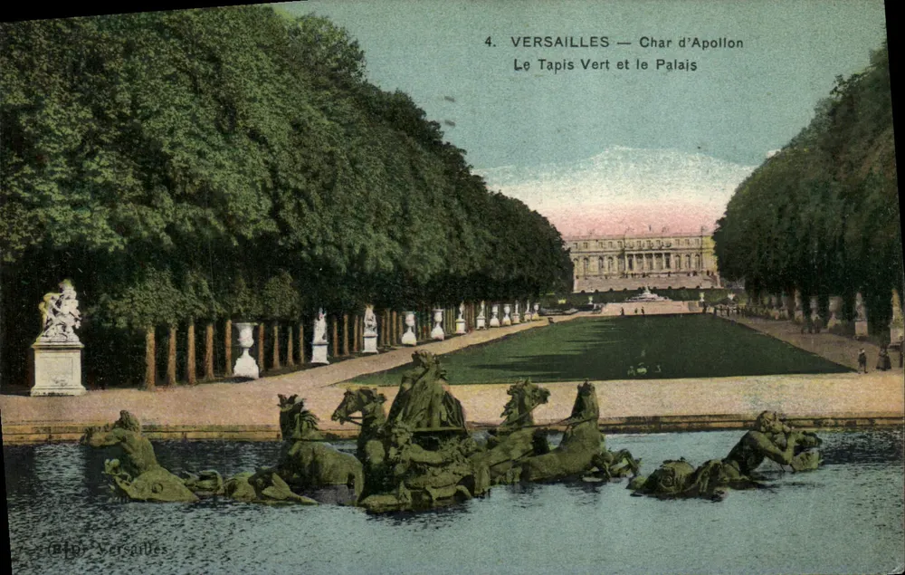 Versailles — Wagen des Apollon — Der Grün Teppich und das Schloss - Vorderseite