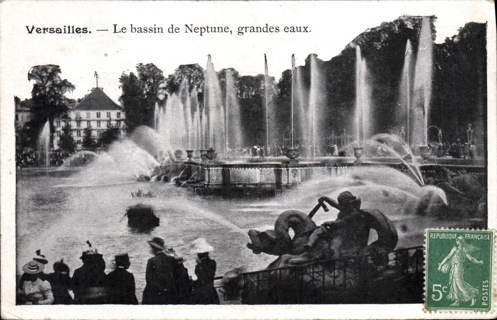 Versailles — Der Neptunbecken, große Wasser. - Vorderseite