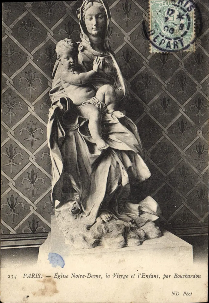 Paris — Kirche Notre-Dame, die Jungfrau und das Kind, von Bouchardon — ND Phot - Vorderseite