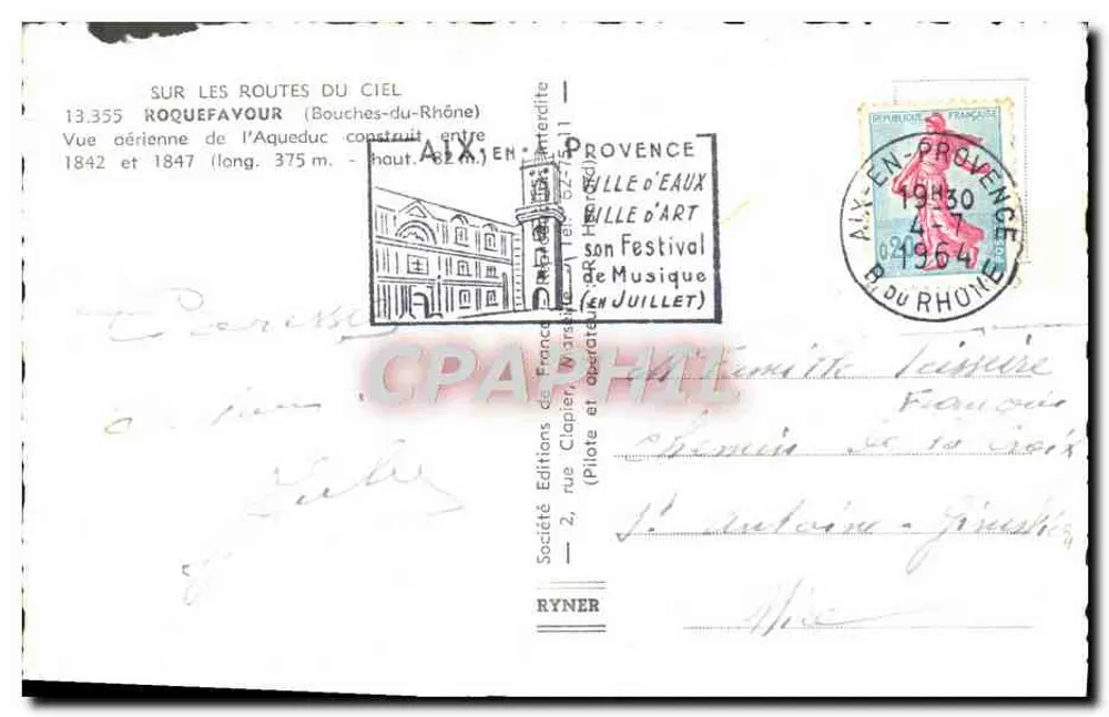 Aigues-Vives — Aqueduto de Roquefavour — Edições Clapier - Verso