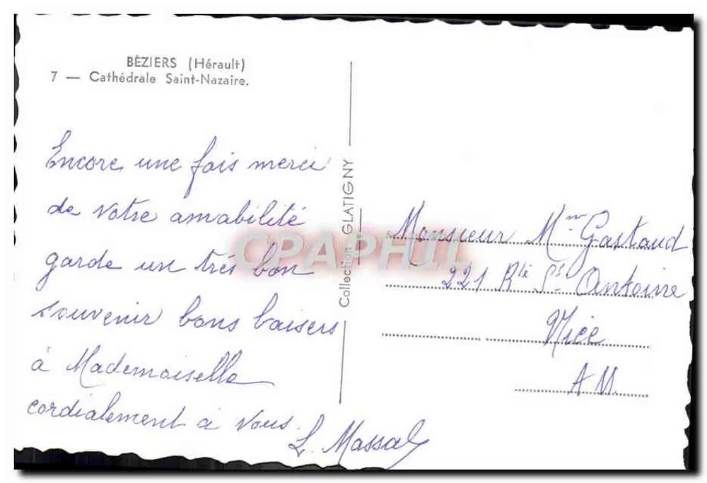 Béziers — Kathedrale Saint-Nazaire — Sammlung Glatigny - Rückseite