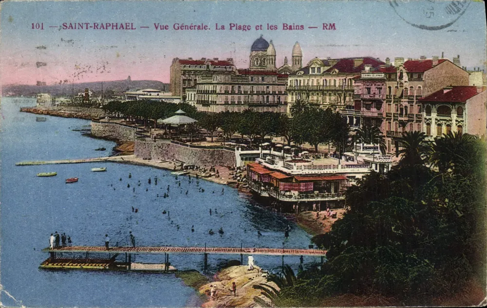 Saint-Raphaël — Vista Geral. A Praia e os Banhos — RM - Frente