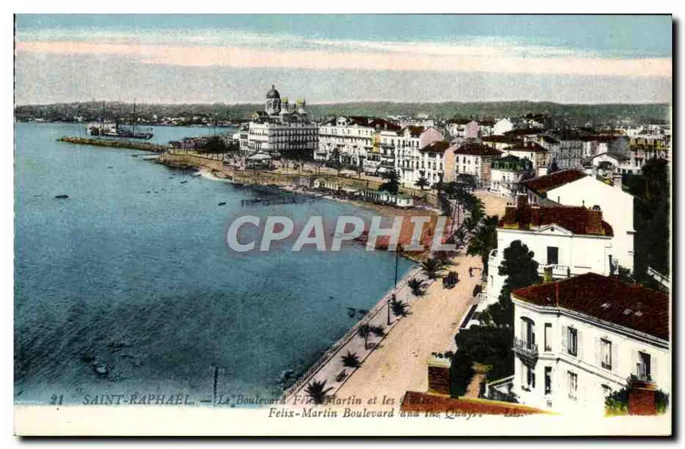 Saint-Raphaël — Boulevard Félix-Martin und die Quais — Verlag: Levy & Cie, Paris, Nr. 21 - Vorderseite