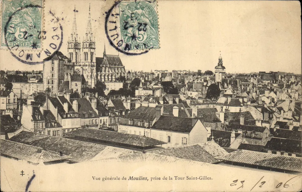 Allgemeiner Blick auf Moulins — Aufnahme von der Tour Saint-Gilles — Verleger nicht sichtbar - Vorderseite