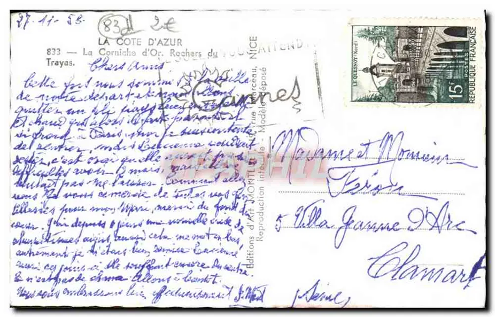 ला कोट ड'अजूर - ल'एस्टेरेल के लाल रॉक्स - मोर्टियर के कला संग्रह, निस - पीछे