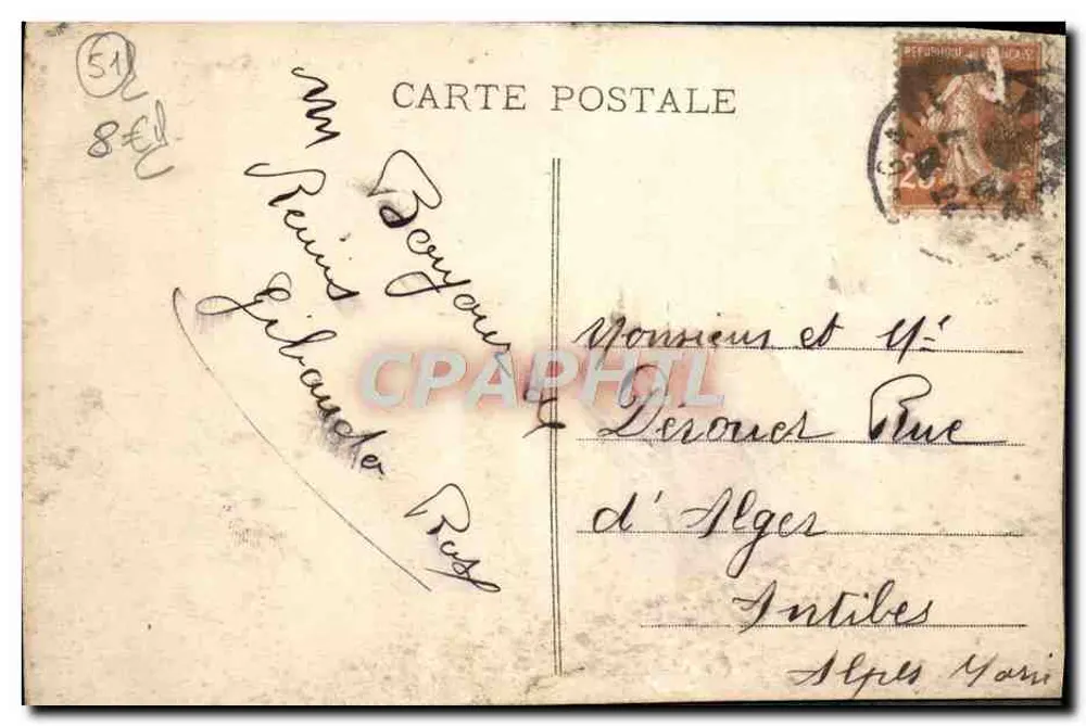 Reims - A Estação — V. Thulllier, editor, Reims, n° 199 - Verso