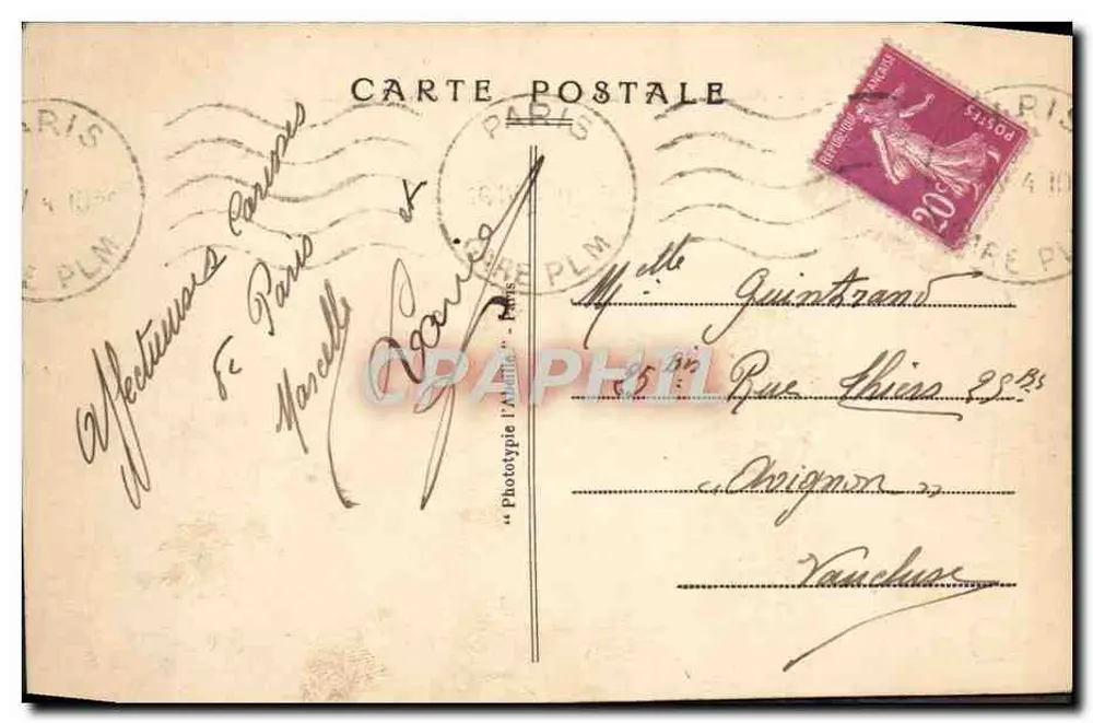 Paris — Der Sacré-Cœur und die Monumentaltreppe — Verlag: Phototypie L'Admiral, Nr. 213 - Rückseite