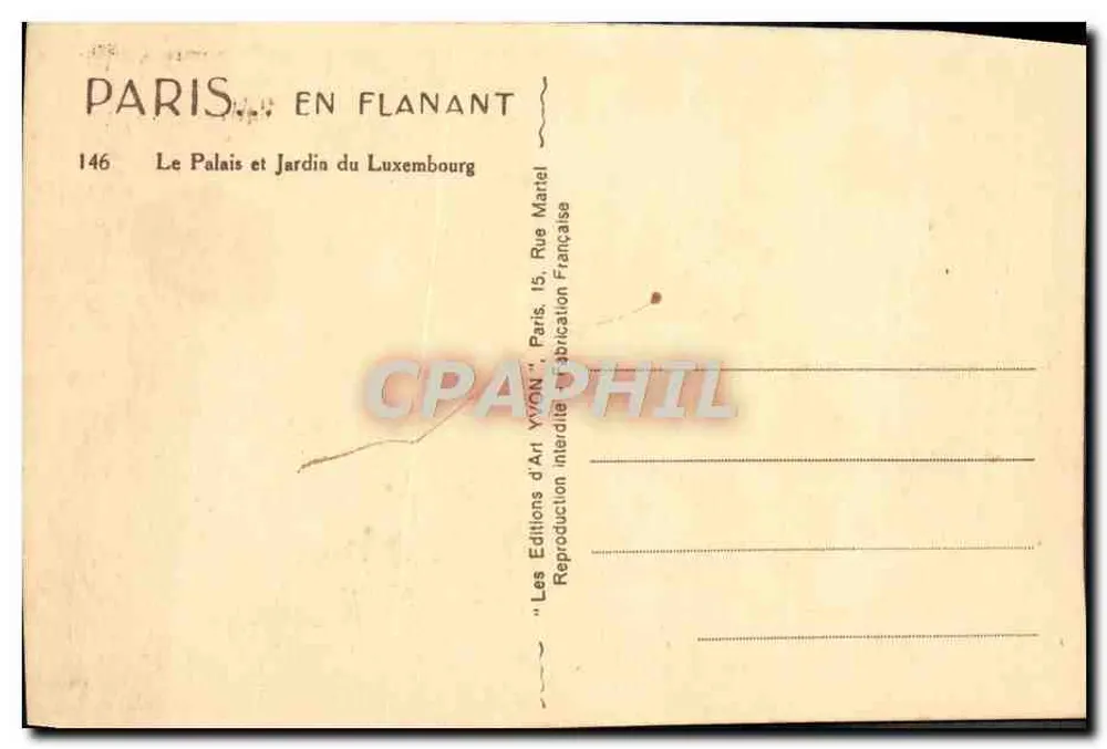 Palast und Garten des Luxembourg — Paris — Éditions d'Art Vivant - Rückseite