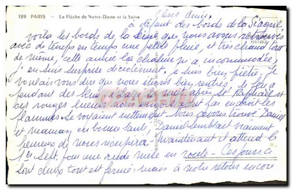 Paris — A Flecha da Notre-Dame e a Sena — Chantal, n°199 - Verso