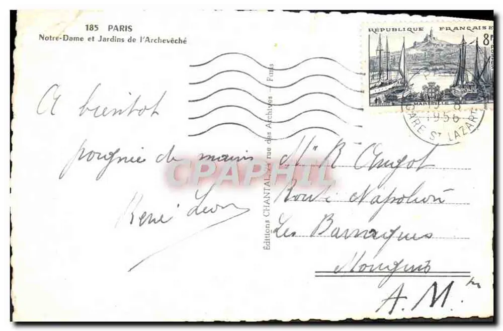 Notre-Dame de Paris — vue depuis les Jardins de l'Archevêché — éditeur Chantal - Verso