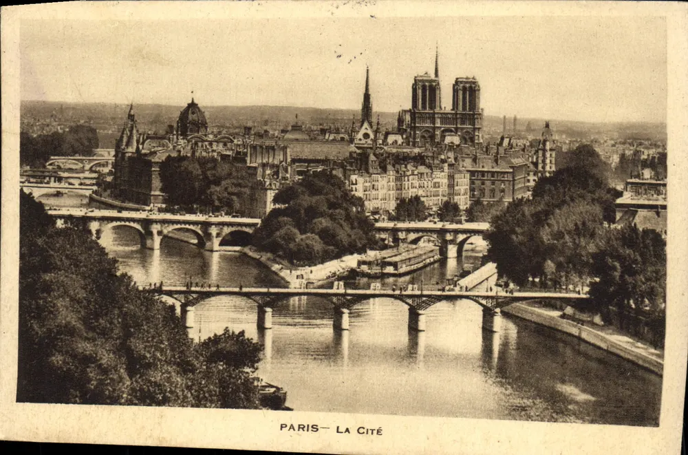 Paryż — Miasto — widok z Seiny z katedrą Notre-Dame - Awers