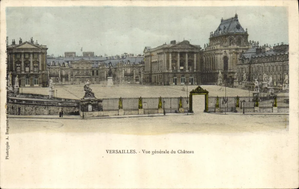Versailles - Vista geral do Castelo — Fototipo A. Bergeret & Cie, Versailles - Frente