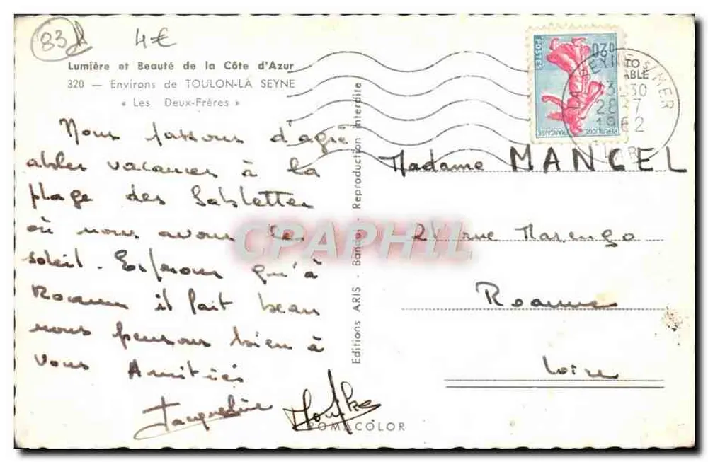 Les Deux-Frères — Umgebung von Toulon-La Seyne — Éditions ARIS - Rückseite
