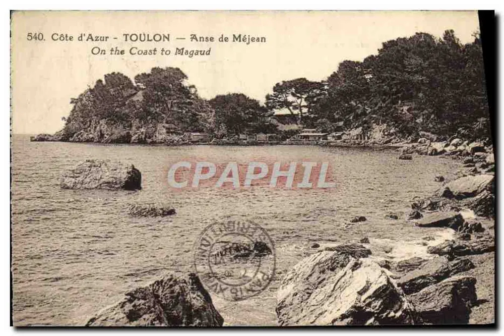Costa do Azul — TOULON — Anse de Méjean — editor não identificado, n° 540 - Frente