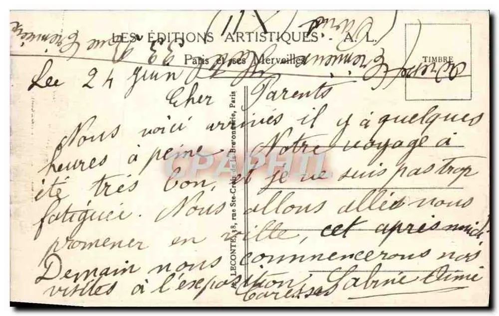 Paris - Der Panthéon und die Rue Soufflot — A.L. n°30 - Rückseite