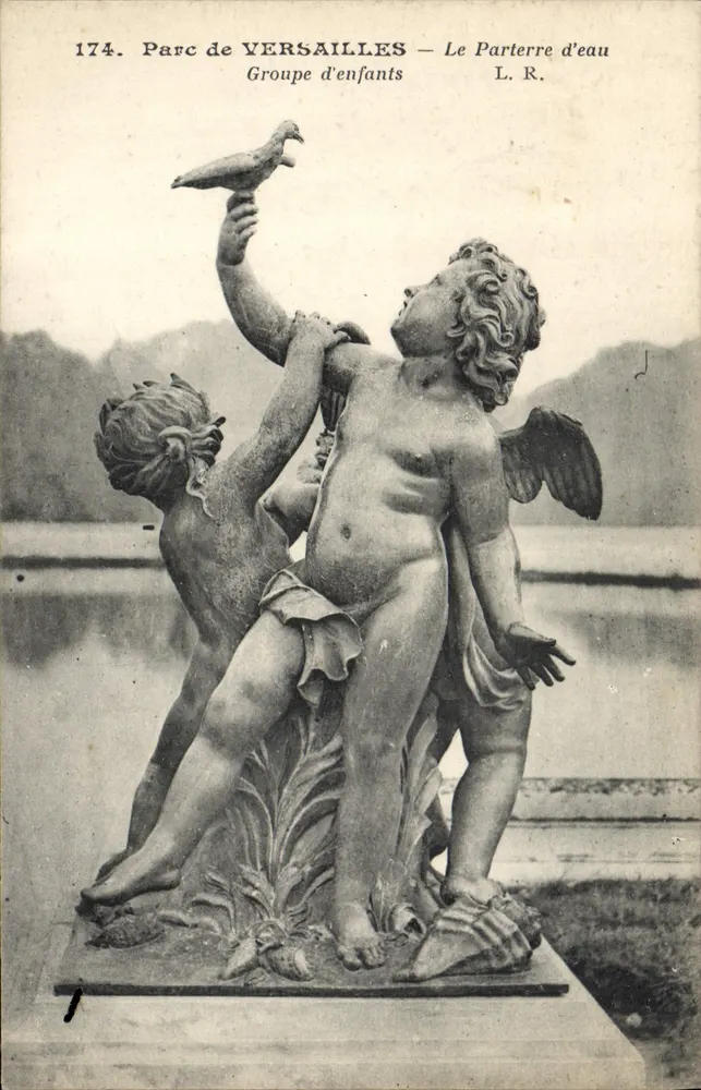 Schlosspark Versailles — Das Wasserparterre — Gruppe von Kindern — L. R. - Vorderseite