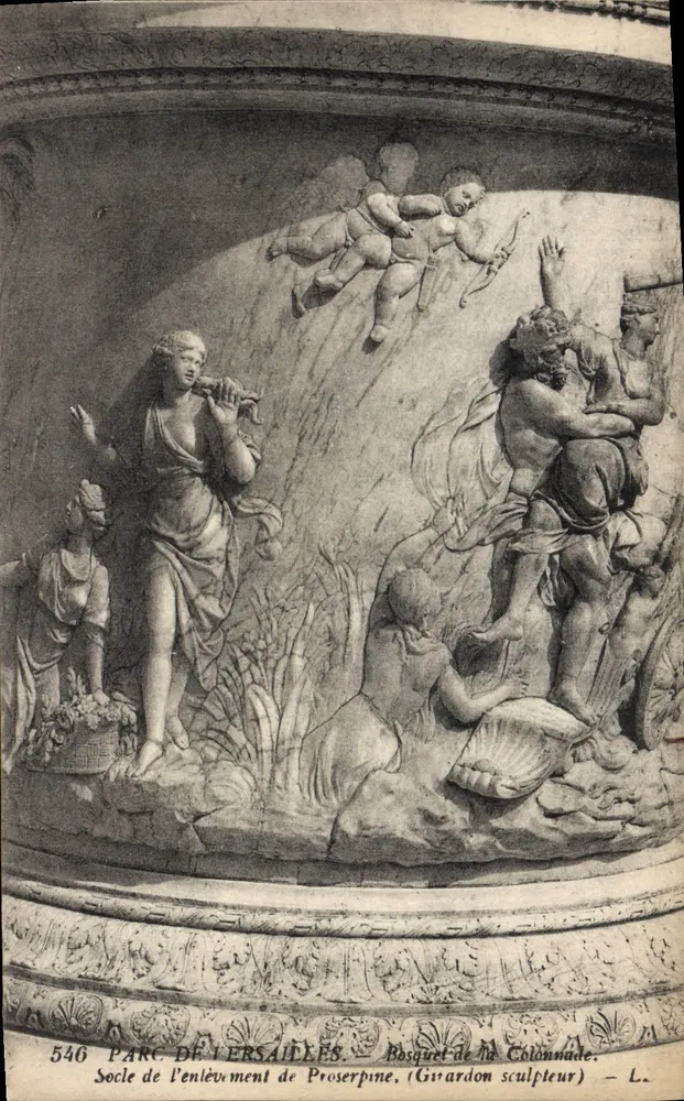 Sockel der Entführung der Proserpine — Park von Versailles — Hain der Säulen — Bildhauer Girardon - Vorderseite