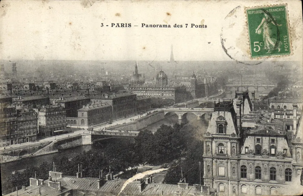 Paris – Panorama dos 7 Pontes — editor não visível, n° de série 3 - Frente