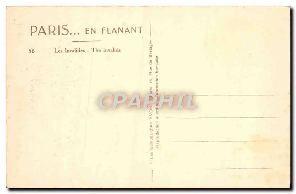 Les Invalides — Parijs... wandelen — YVON n°56 - Achterkant