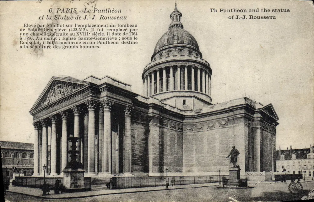 Paris - O Panteão e a Estátua de J.-J. Rousseau — Imp. « L'Auëille » - Paris, n°6 - Frente