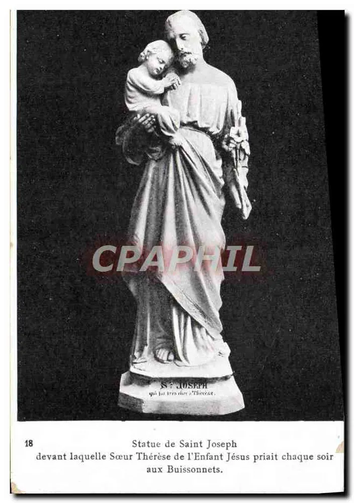 Statue des hl. Joseph — mit dem Kind Jesus — anonymer Verleger, Nr. 18 - Vorderseite