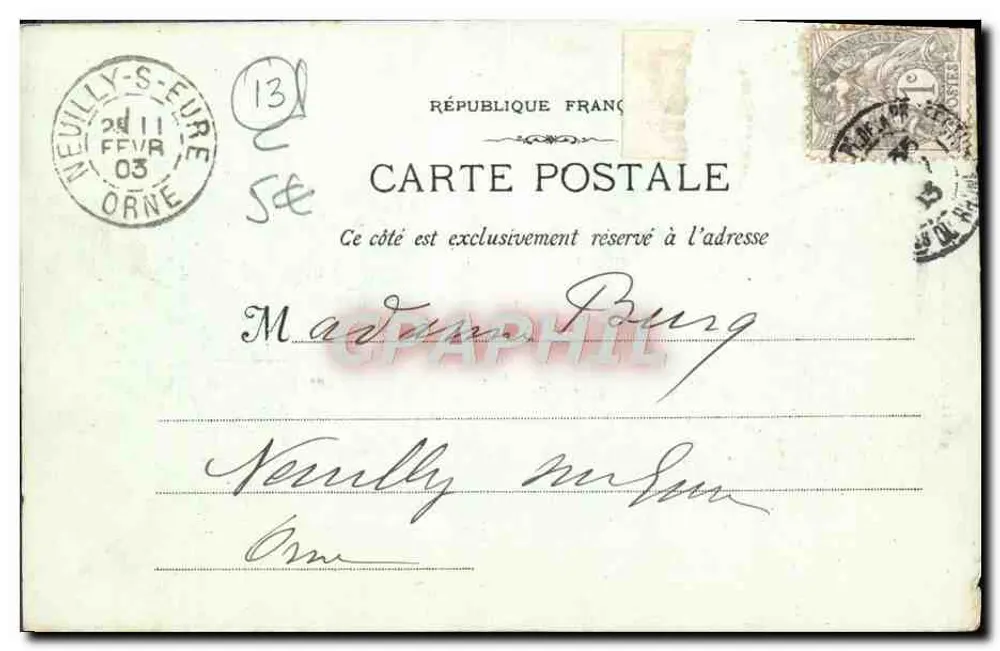 Marseille - L'Hôtel des Postes — éditeur Phototypie E. Lacour, 19, rue Thubanetti, n°450 - Verso