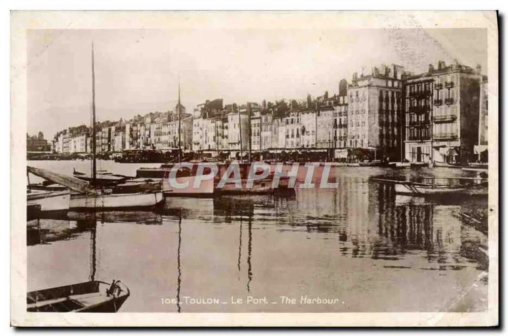 Toulon — Le Port — The Harbour — éditeur CPAPHIL, n° 106 - Frente