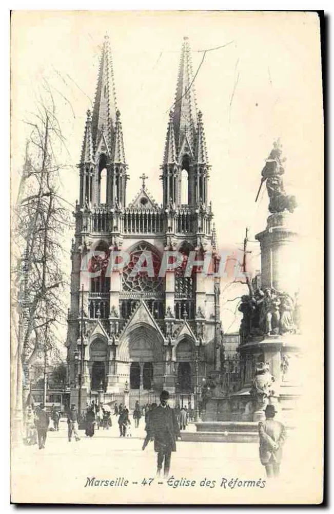 Marseille - 47 - Igreja dos Reformados — editor desconhecido, n° de série 47 - Frente