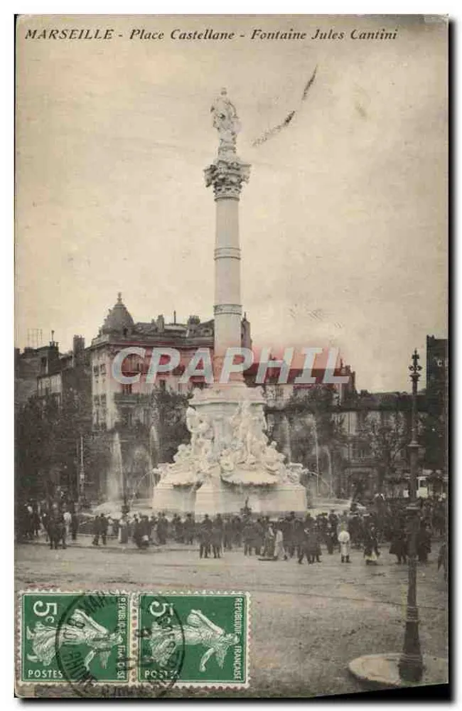MARSEILLE - Place Castellane - Fontaine Jules Caniini — L. Camous, Fotograf - Vorderseite