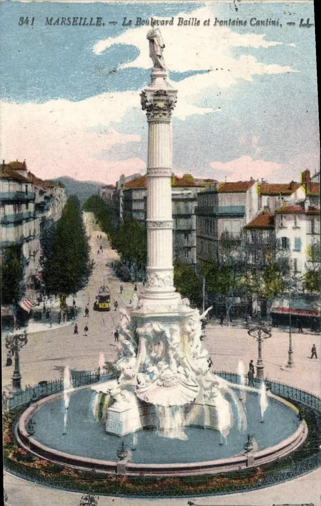Marseille — Der Baille Boulevard und die Fontaine Cantini — L.L. n°341 - Vorderseite