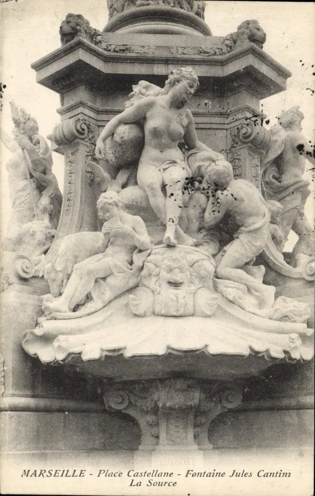 Marseille - Place Castellane - Fontaine Jules Cantini - Die Quelle - Vorderseite