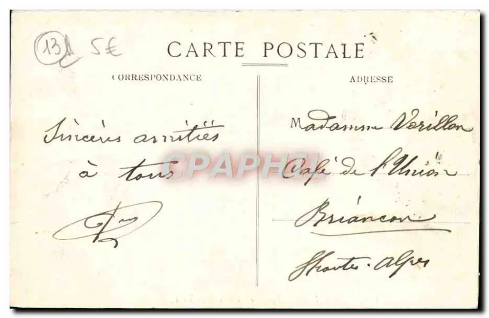 Marseille — Fontaine Cantini (Molif) — E. L. - Verso