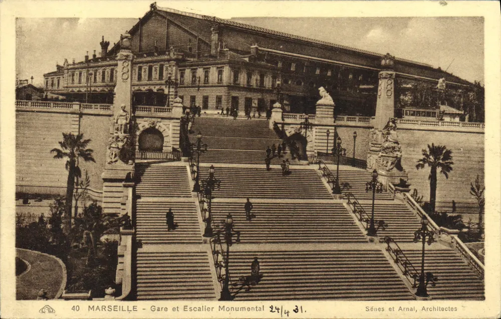 Marselha - Estação e Escadaria Monumental — Sènes e Arnal, Arquitetos - Frente
