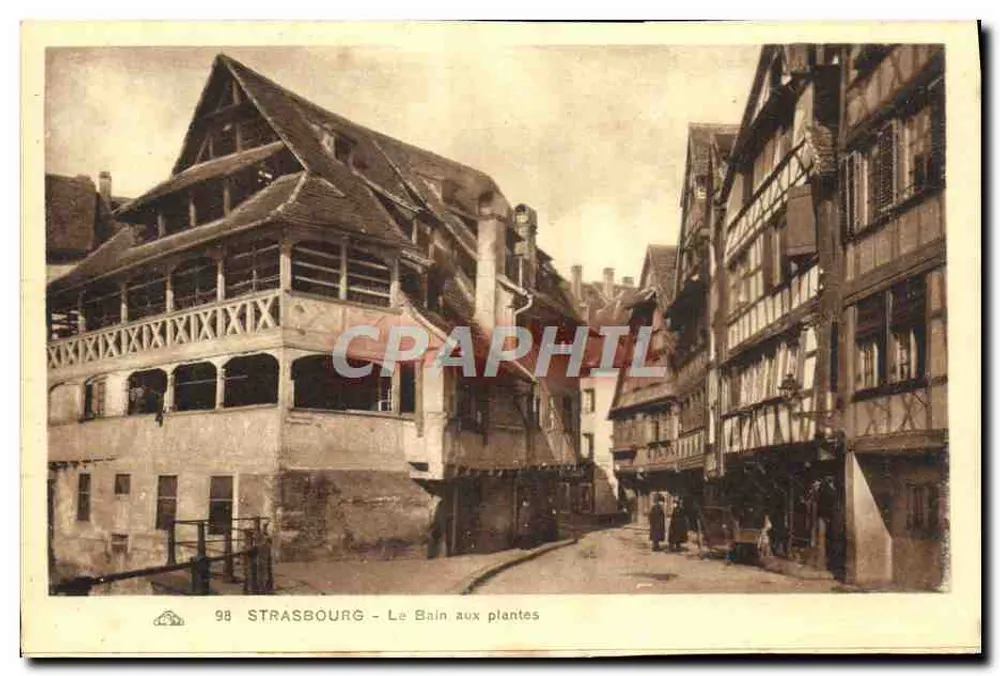 Strasbourg - O Banho das Plantas — editor: 3e Assistance des Arts Populomaniques, Strasbourg — n° de série 98 - Frente