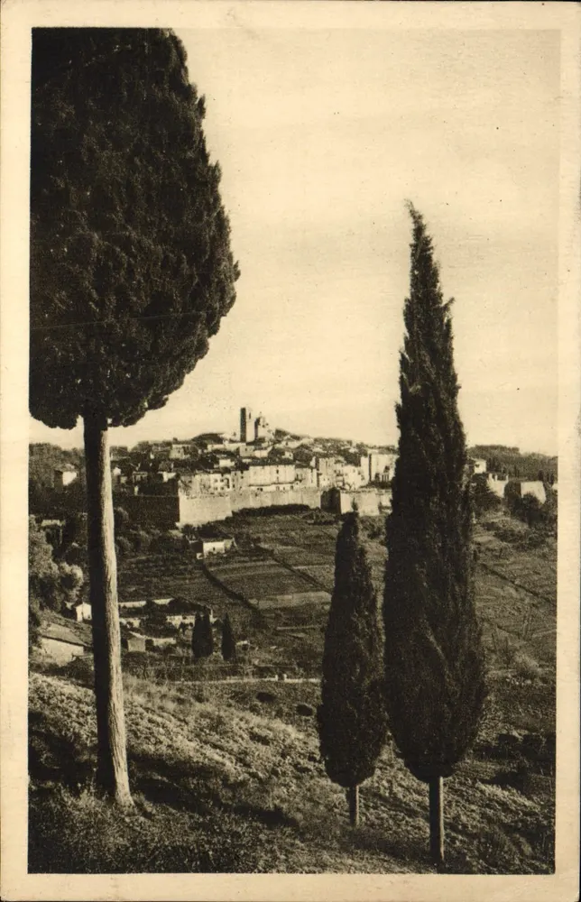 Saint-Paul (Alpes-Maritimes) — Allgemeiner Blick durch die Zypressen — Editions A. Baux - Vorderseite