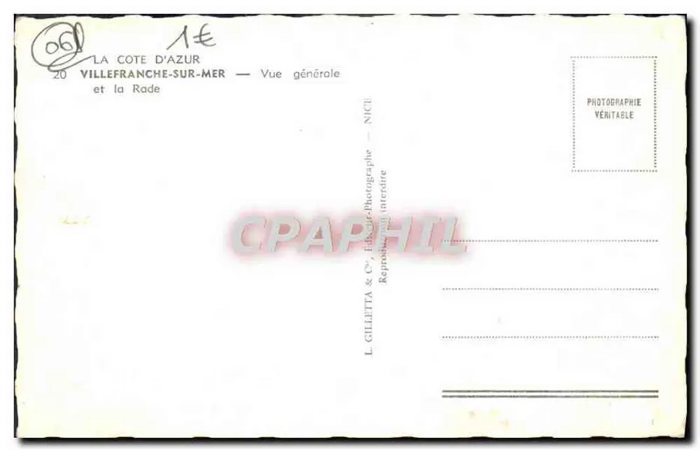 Villefranche-sur-Mer — Allgemeiner Blick und der Hafen — L. Gilletta & Cie, Verlag - Rückseite