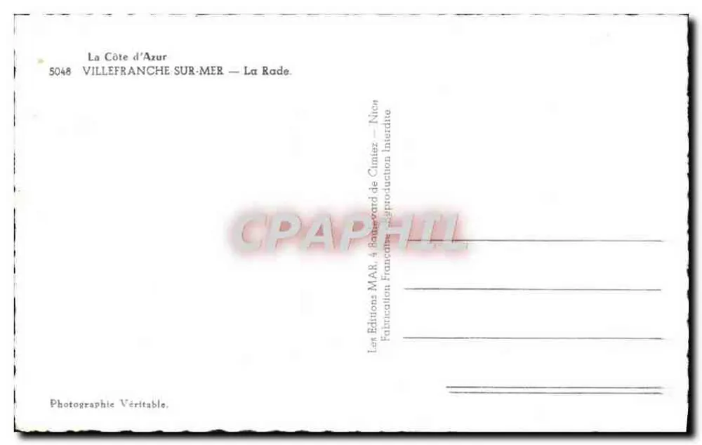 Villefranche-sur-Mer — Die Bucht — Camiez Editions - Rückseite